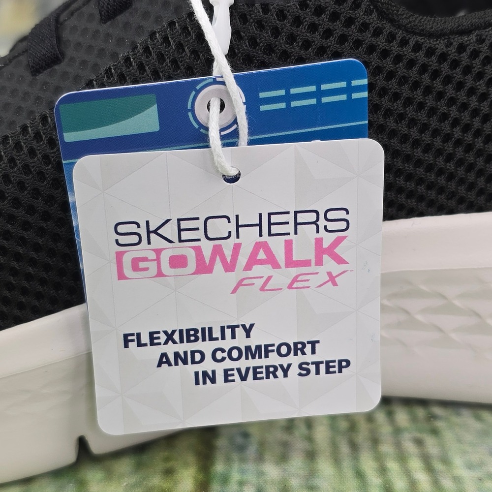 Skechers GoWalk Flex Hands Free Slip-Ins Women 9 Black White Mesh Sneaker 124836 - Picture 12 of 12